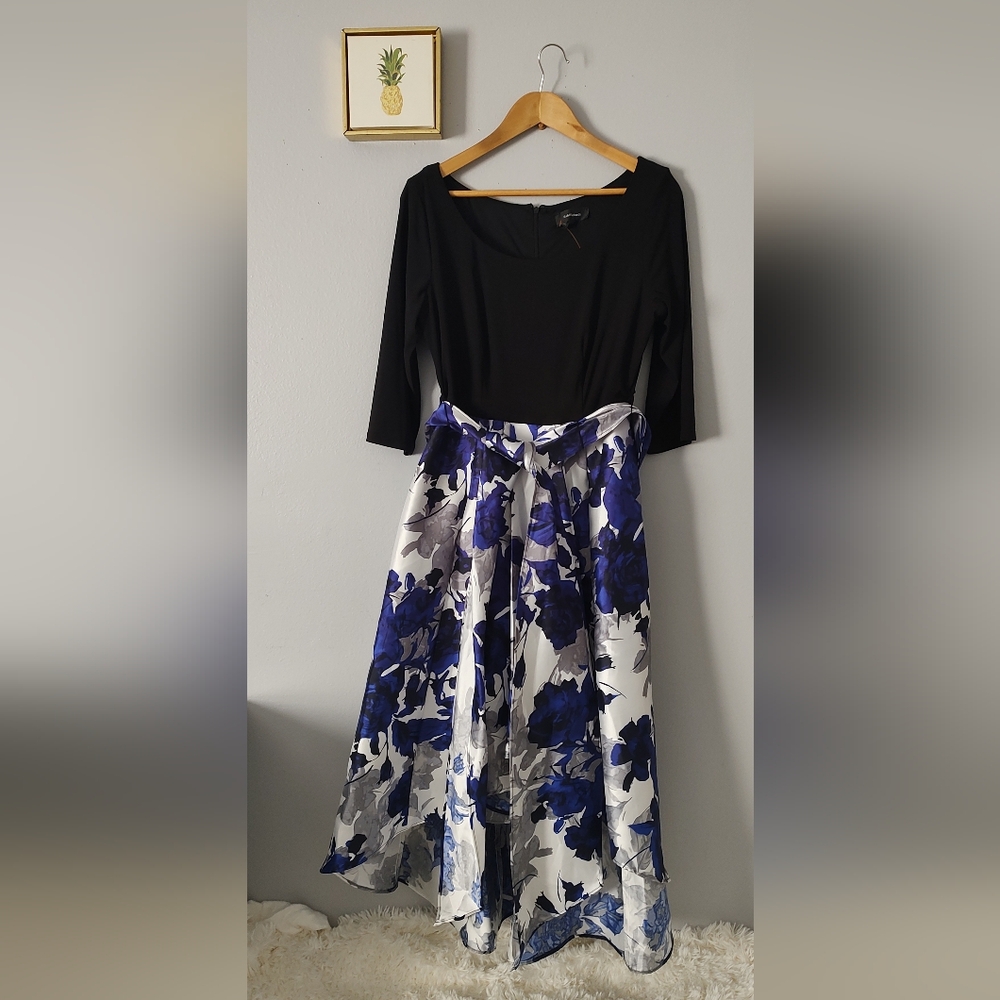 Party Dress R&M Richard Women High Low Floral Size 12 New Out Tags Style A-Line - Picture 3 of 9